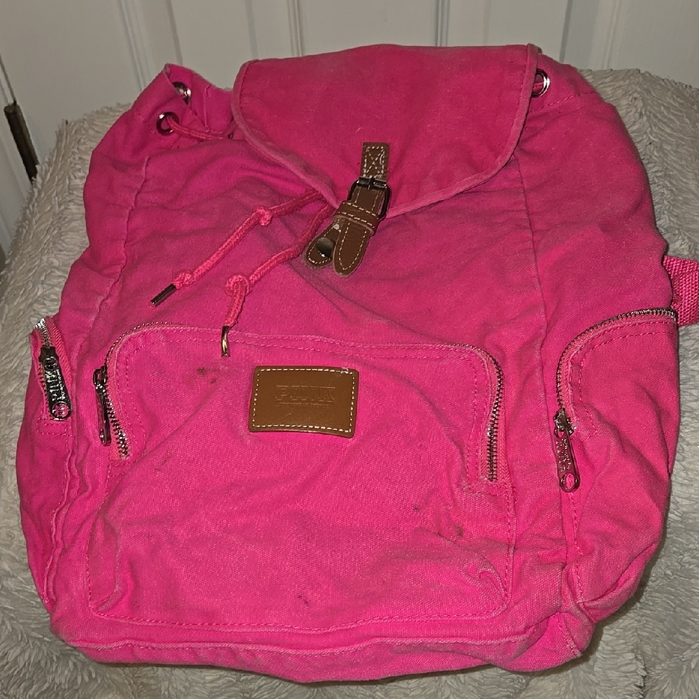 Pink Canvas Backpack